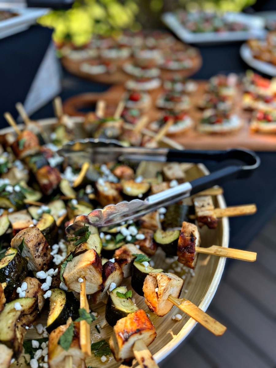 Grilled skewers platter